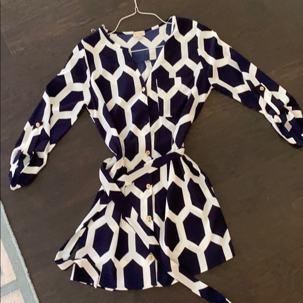 Navy/White print spring/summer tunic top/dress